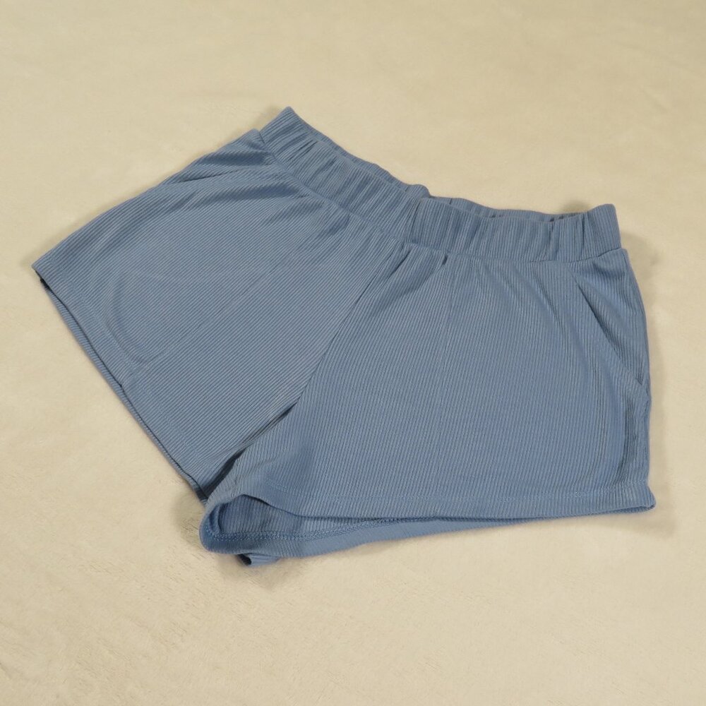 Stars Above Beautifully Soft Ribbed Shorts Blue XS